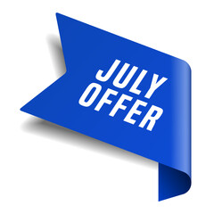 Colorful vector flat design banner july offer. This sign is well adapted for web design.