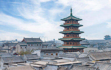 Obraz premium The ancient county of Taiyuan, Shanxi Province, China