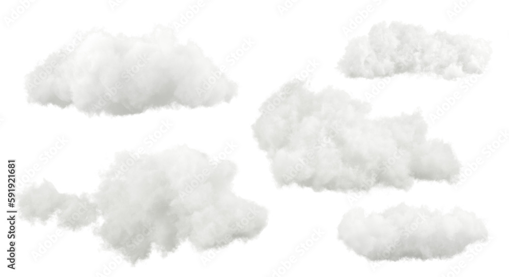Fototapete cloudscape clear free shapes on transparent backgrounds 3d rendering png file