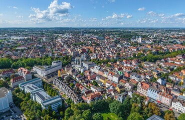 Augsburg, Ausblick zum Stadtteil Oberhausen 