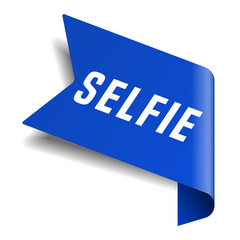 Colorful vector flat design banner selfie. This sign is well adapted for web design.