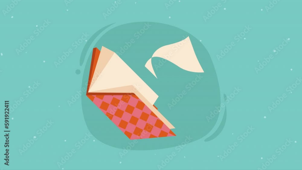Poster text book library open animation