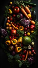 Assortment of healthy vegetables, beautiful product photography with soft shaddows, healthy lifestyle nutrition and eating - Generative Ai