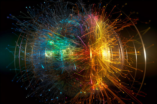 graphical representation of the Higgs-Boson origin. AI generativ.