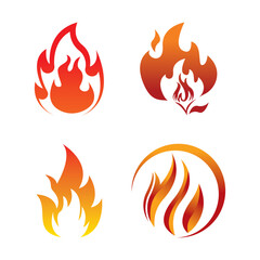 Fire logo design illustration and fire symbol
