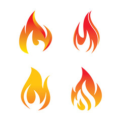 Fire logo design illustration and fire symbol