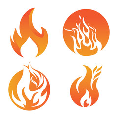 Fire logo design illustration and fire symbol