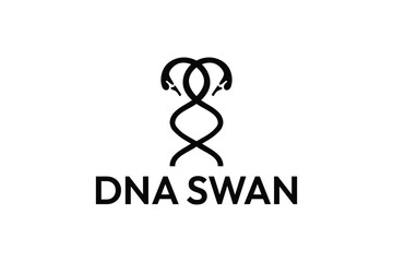 swan DNA creative and elegant logo design template