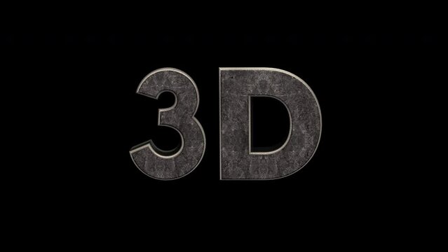 3D Icon Metal Text, Alpha Channel