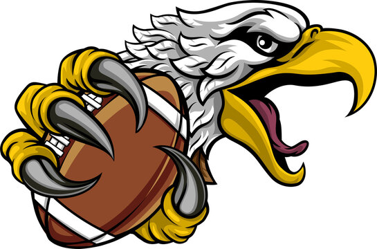 Eagle Hawk American Football Ball Cartoon Mascot