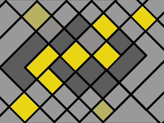 Grey and yellow square abstract background 