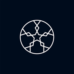 Star themed motif design in original style. Vector illustration.