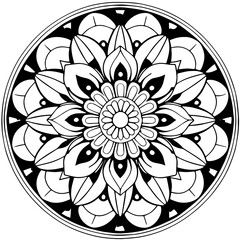 Black and White mandala for coloring book