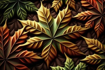abstract colorful leafs floral pattern background, Generative AI
