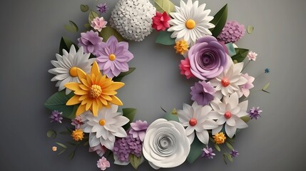 floral frame, AI generated