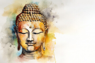 face of buddha, Generative AI - obrazy, fototapety, plakaty