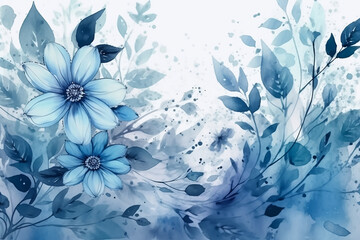 Beautiful hand-drawn watercolor flower bouquets isolated white background