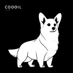 Corgi - Minimalist and Flat Logo - Vector illustration