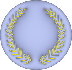 3d blue and yellowceremonial frame