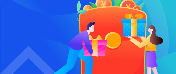 Internet finance and wealth management investment flat vector concept operation hand drawn illustration
