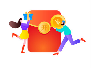 Internet finance and wealth management investment flat vector concept operation hand drawn illustration
