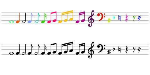 Musical notes vector illustration background