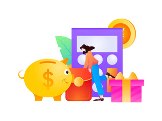 Internet finance and wealth management investment flat vector concept operation hand drawn illustration
