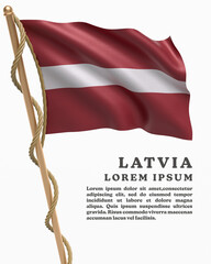 White Backround Flag Of LATVIA