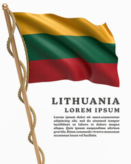 White Backround Flag Of LITHUANIA