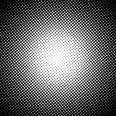 Abstract circle frame halftone dots logo emblem design element. Halftone effect template for your design.