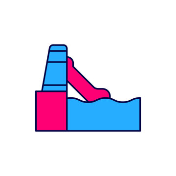 colorful water slide fun clip art preview