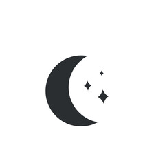 Moon and stars vector icon