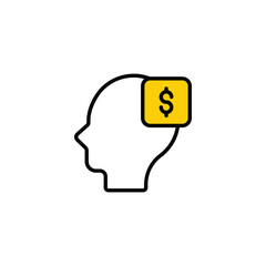 Thinking icon design with white background stock illustration