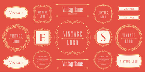 Obraz premium オシャレなフレーム。デザインテンプレート。ゴージャスな額のセット。 