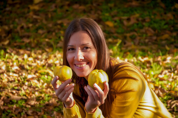 Woman in Autumn Park