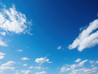 Naklejka na ściany i meble Blauer Himmel mit Wolken und Sonnenschein, friedliche Naturkulisse, entspannte Atmosphäre, malerischen Details, Generative AI 2