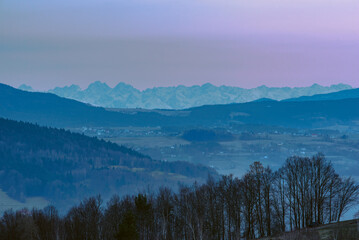 Tatras range during gray sunset