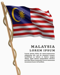 White Backround Flag Of  MALAYSIA