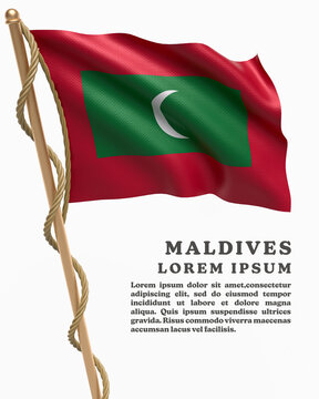 White Backround Flag Of MALDIVES