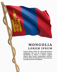 White Backround Flag Of MONGOLIA