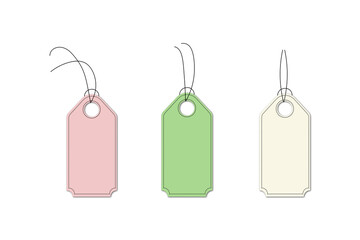 set of  colorfull price tags on empty background. PNG