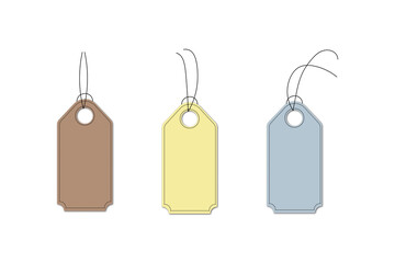 set of colorfull price tags on empty background. PNG