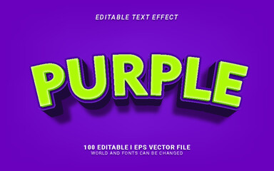 purple 3d style text effect illustration