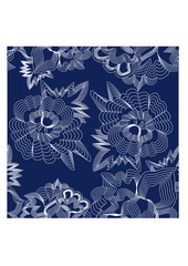 Seamless pattern traditional Mexican flowers, flowers of Oaxaca 
