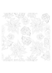 Seamless pattern traditional Mexican flowers, flowers of Oaxaca 