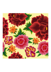 Seamless pattern flowers of Oaxaca traditional Mexican flowers 