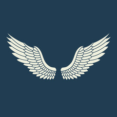 Fototapeta premium Vector white angel wings design