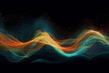 Obraz premium Wave Warp Abstract Background Illustration. Ai Generated