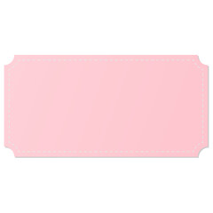 Blank Pink rectangle voucher with white dashed line border