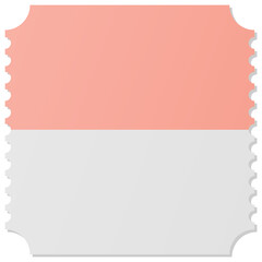 White and Peach square ticket